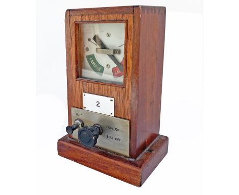 GWR wood cased Lamp In Lamp Out Indicator with traffolite plate showing number 2.