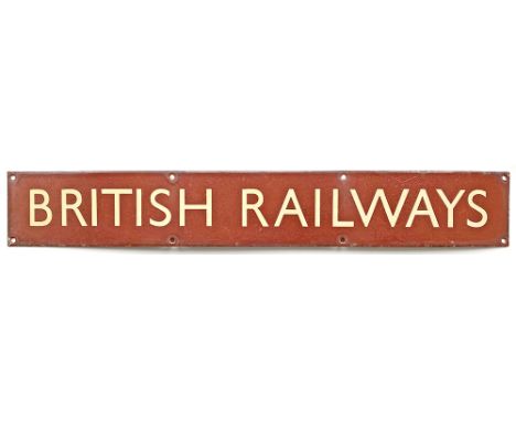 BR(W) BRITISH RAILWAYS  enamel D/R Poster Board Heading, 27in x 4in. Good colour and shine with minimal edge damage.