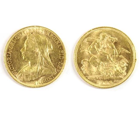 Coins, Australia, Victoria (1837-1901), Sovereign, 1900, M in ground for Melbourne Mint, F