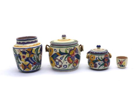 A collection of Carter Stables &amp; Adams Poole Pottery items,c.1920-30s, including six vases of various forms, 15cm high, a