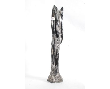 A North African /  Moroccan tall freestanding Fossil ' Orthoceras ' measuring 60cms tall