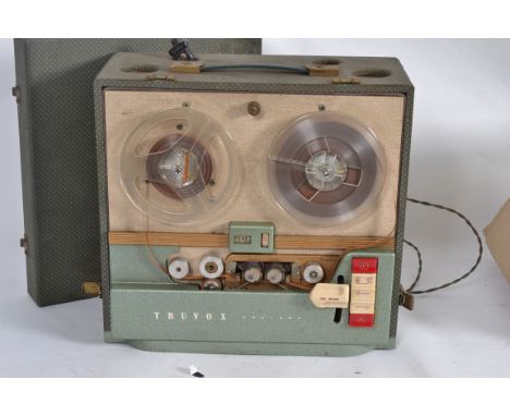 A vintage 1950's reel to reel twin recorder complete in the original case