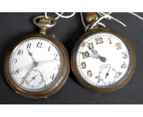 A silver 1930's 925 Sphinx pocket watch having decorative face with subsiduary seconds dial, stamped 925, maker WHS. Model NO