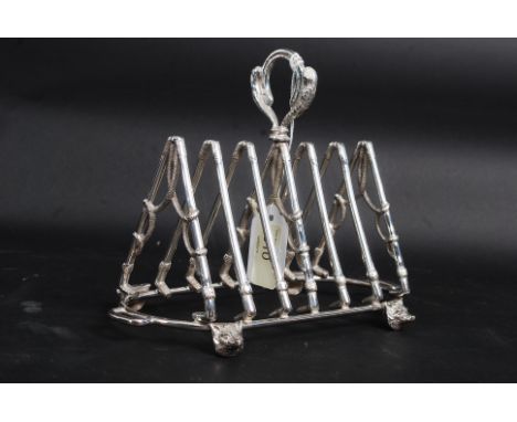 A silver plated hunting style toast rack
