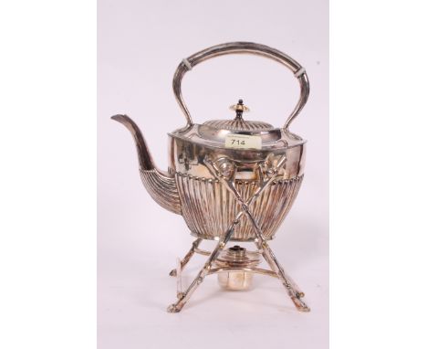 A silver spirit kettle