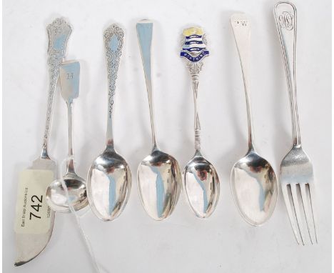 A collection of silver hallmarked cutlery to include Georgian and later.