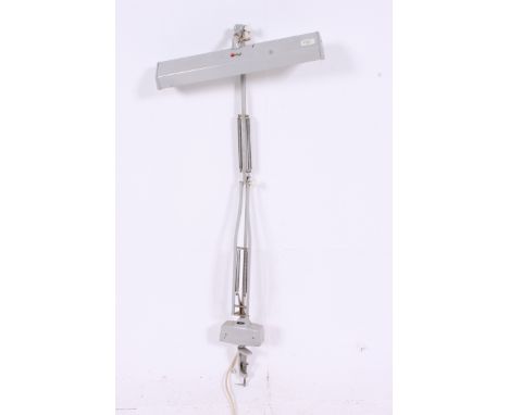 A mid 20th century Architects anglepoise desk lamp on extending angular arm with rectangular light and shade