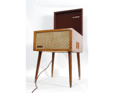 An original 1950's High Fidelity by Philco floor standing record player on legs, with Garrard deck, instructions and paperwor