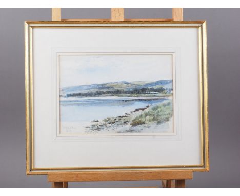 C R, 1891: a watercolour landscape, Westbury on Severn, 6 1/2" x 9 3/4", in wash line mount and gilt frame, and a watercolour