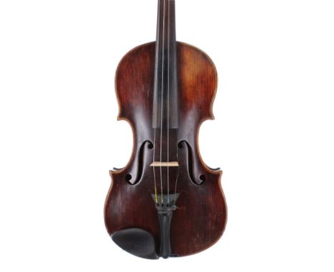 Interesting violin of the Wilkinson School labelled Joseph Antonius Rocca.., the two piece back of faint medium curl with pla