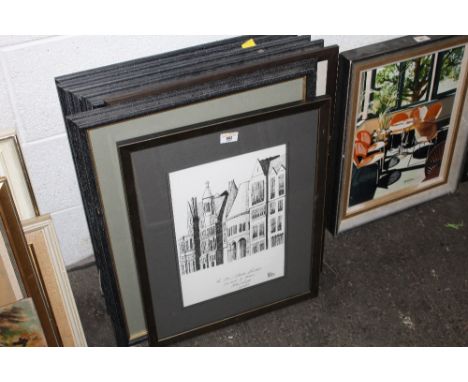 A quantity of Church and Architectural drawings/water colours each monogrammed FDC and dated  