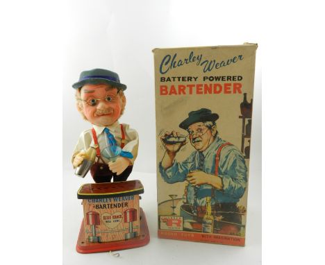 A Charlie Weaver bartender automaton toy, boxed.
