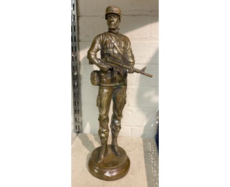 BRONZE MILITARY FIGURE 41CMS (H) APPROX
