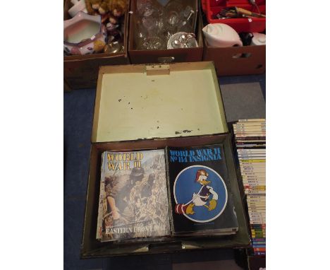 A Tin Trunk Containing WWII Magazines and Ephemera.