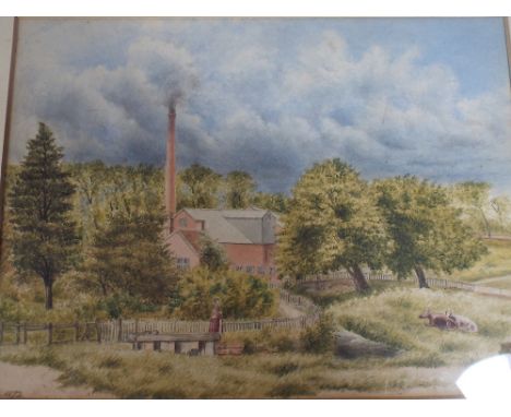 A Framed Watercolour of A Mill Monogrammed J S 1872.