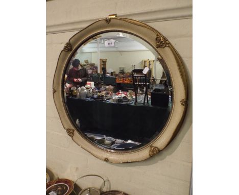 A 1950's Circular Gilt Decorated Wall Mirror.