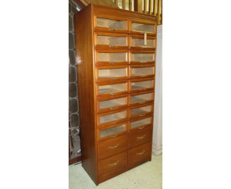 HABERDASHERY CABINET, 20th century vintage, with sixteen glazed drawers and four deep drawers, 199cm H x 94cm W x 46cm D.