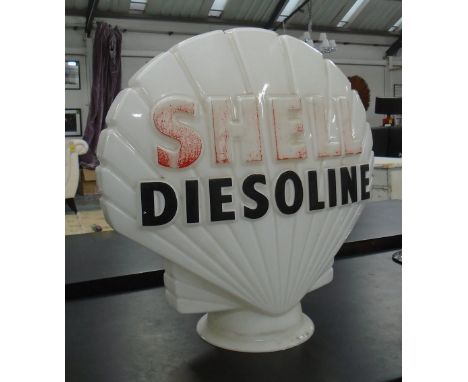 AUTOMOBILIA, Shell oil petrol pump light shade, 42cm x 44cm H. (with faults)