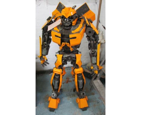 TRANFORMER BUMBLEBEE FIGURE, made from engine parts, 106cm H.