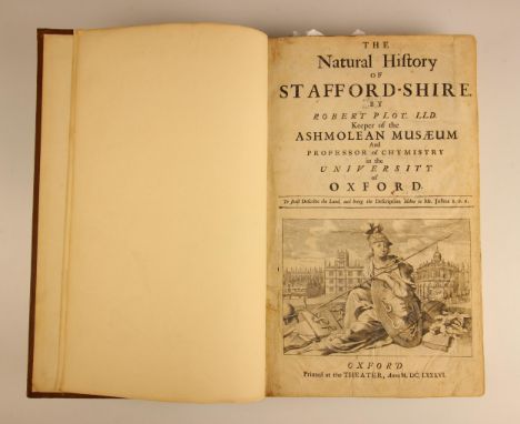 Plot (Robert), THE NATURAL HISTORY OF STAFFORD-SHIRE, first edition, later full leather with original tooled leather applied 