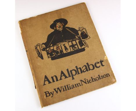 Nicholson (William), AN ALPHABET, first edition, illustrated laid paper effect covers on card boards, red edges to block, lai