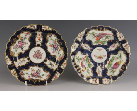 A first period Worcester bowl, mid 18th century circa 1755-1770, of shallow circular form with pie crust rim, hand enamelled 
