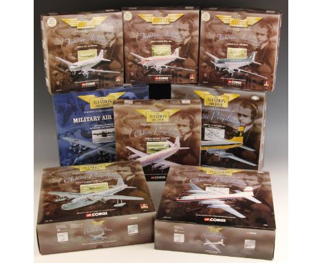 Fourteen Corgi Classics  'Aviation Archive' die-cast model aircraft, comprising: seven models from the 'Frontier Airliners' s