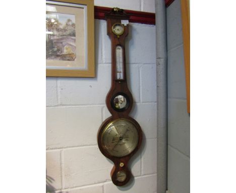 A 19th Century rosewood five dial wheel barometer, signed T. H. Jenkins, Llanelly