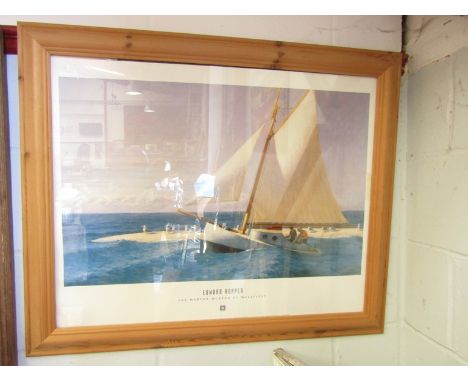 After Edward Hopper a print entitled The Martha McKeen of Wellfleet, framed and glazed, 60cm x 74cm approximately
