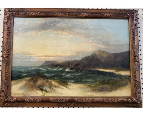 Newlans school, seascape, framed. Signed William Langton. 52cm x 73cm.It is presented in original condition and is without an