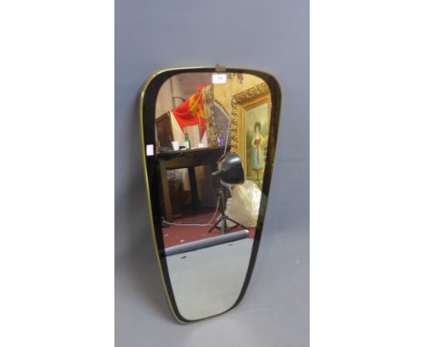 A 20th Century vintage retro 1950's  boomerang mirror having black border