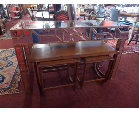 A contemporary mirrored console table in the Art Deco taste, H:79cm W:122cm D:42cm