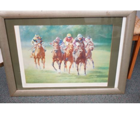 Limited edition signed horse racing print 