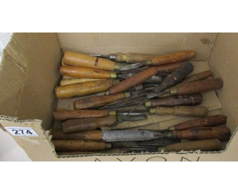 Box of vintage chisels