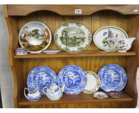 2 shelves of china to include Portmeirion, Spode and Limoges