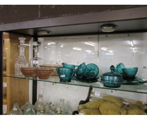 Shelf of glass to include decanters