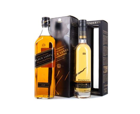 PENDERYN AUR CYMRUWelsh single malt.46% ABV / 35clJOHNNIE WALKER 12 YEAR OLD BLACK LABELBlended whisky.40% ABV / 70cl