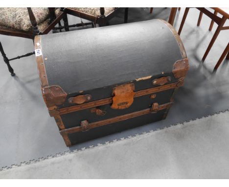 Copper and leather trunk