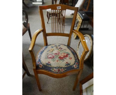 Tapestry seat arm chair