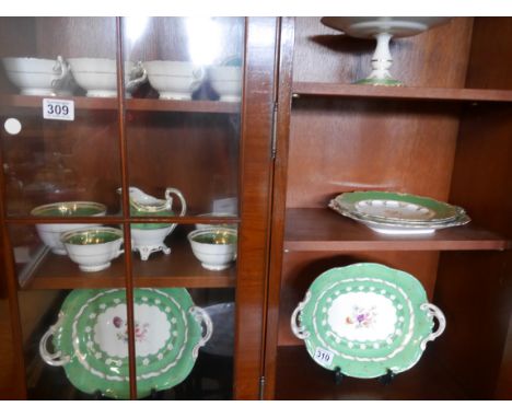 Green Victorian tea service