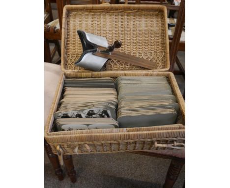 Stereoscope and 200 cards of first world war including shot down zeppelin , HRH Prince of Wales ( Edward ) German and British