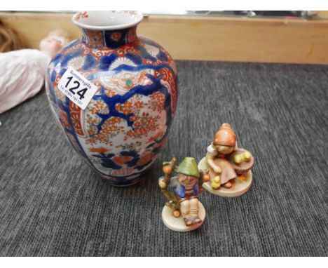 2 x hummel figures and Imari vase