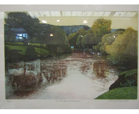FRANCES ST CLAIR MILLER (1947-Present): 'The River Wye at Bredwaidine' 124/150 framed and glazed limited edition print, 39cm 