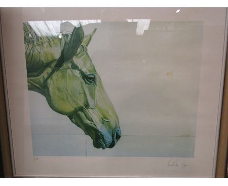 A large print no. 46/500 of horse's head by horse artist V.P. Nagen, framed and glazed, 58 x 68cm