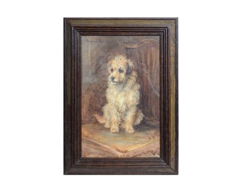 Florence Jay(fl. 1905-1920)Portrait of a Border Terrier,signed,watercolour,33 x 21cms, in frame.