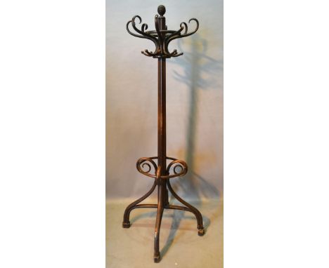 A bentwood hat, coat and stick stand, 198cms tall 