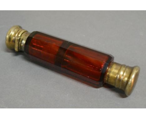 A Victorian Ruby Glass Double Ended Scent Bottle 