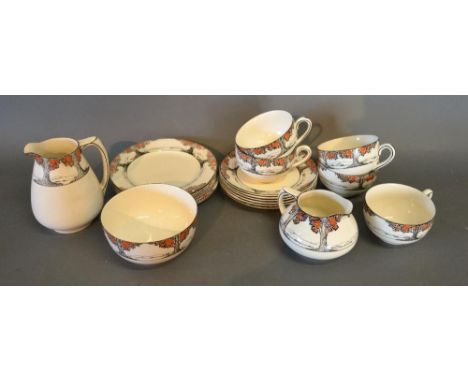A Crown Ducal Orange Tree Pattern Part Tea Service 