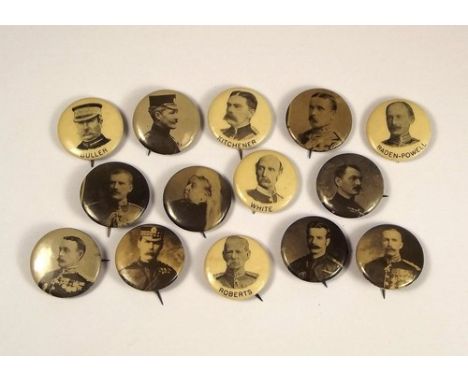 LAPEL PINS.
A collection of 14 photographic lapel pins, some with Baldwin & Gleason, New York paper labels to the reverse, in