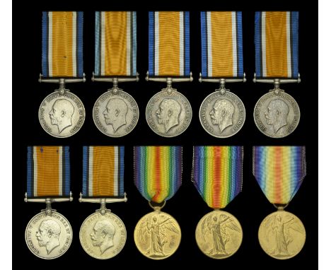 British War Medal 1914-20 (7) (22888 Pte. B. Morgan. R. Lanc. R.; 4818 A. Cpl. W. Underhill. R. War. R.; 7257 Pte. W. Withefo